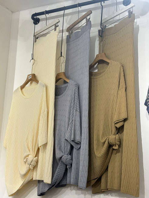 Round Neck Loose Tops With Skirts Sets